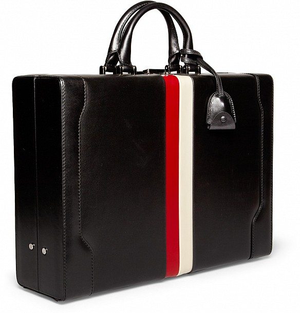 Gucci Striped Leather Briefcase
