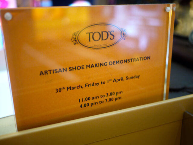 Tods Artisan Shoe Making Demonstration, Singapore Tods Artisan Shoe Making Demonstration, Singapore
