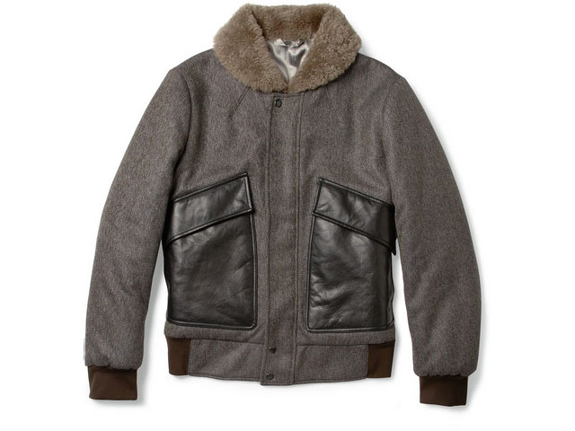 Alexander McQueen Shearling Collar Padded Bomber Jacket Alexander McQueen Shearling Collar Padded Bomber Jacket
