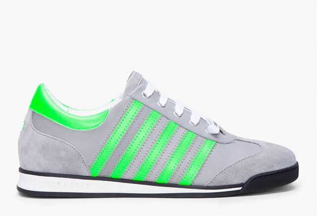 Dsquared2 Green Stripe Suede Sneakers