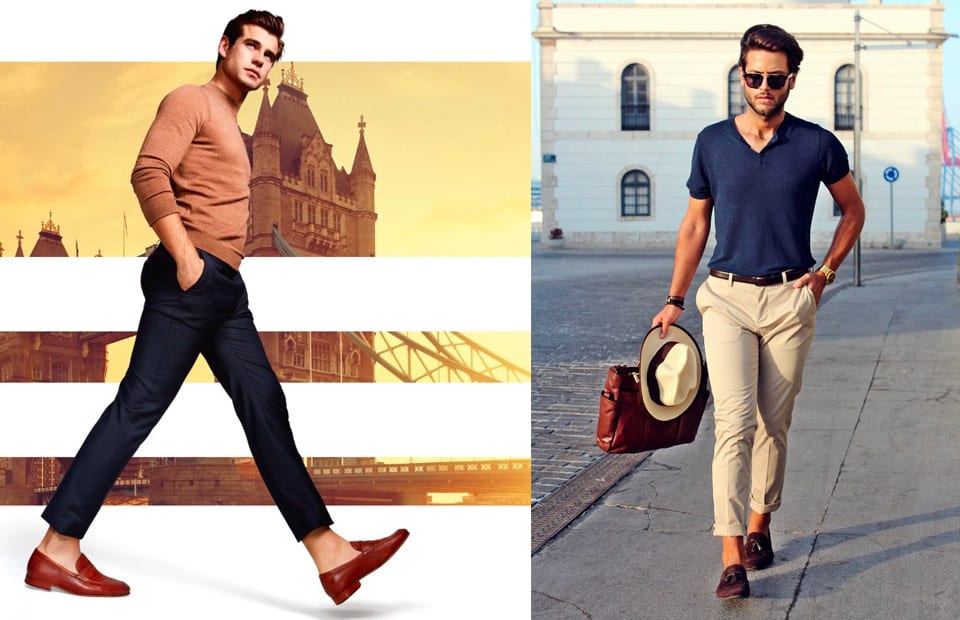 navy blue loafers outfit
