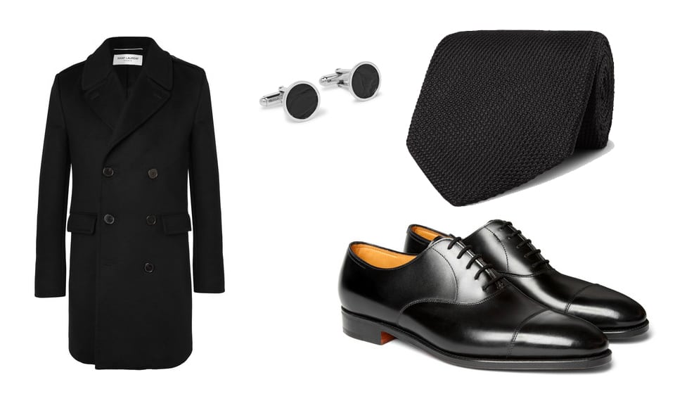black dress and coat for funeral