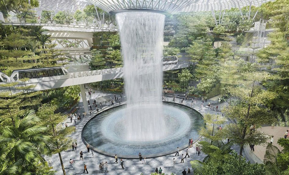 Changi Airport Unveils The Mother Of All Indoor Waterfalls