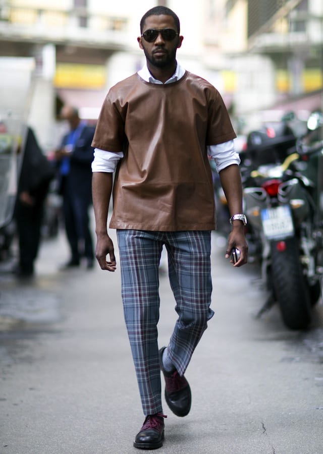 checkered pants outfit men