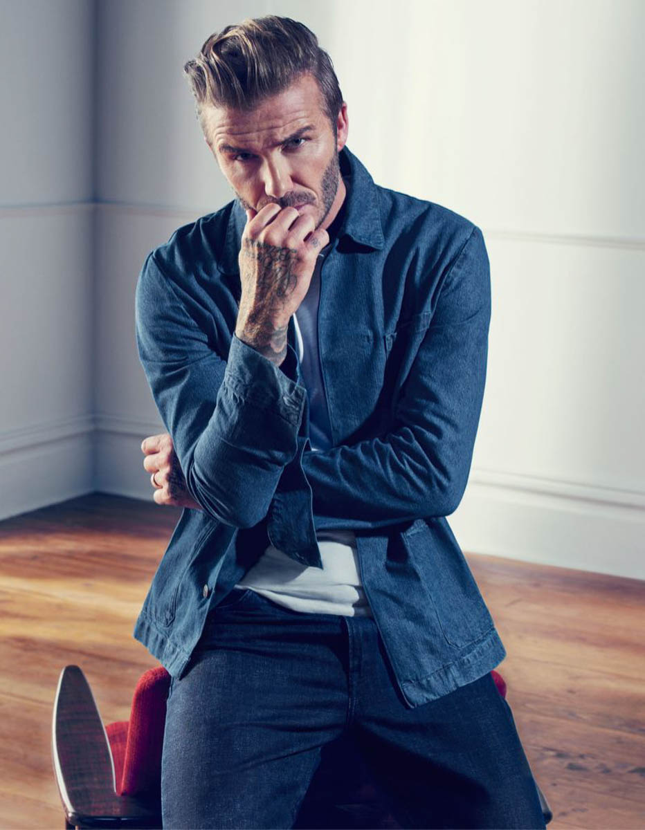 david beckham denim shirt