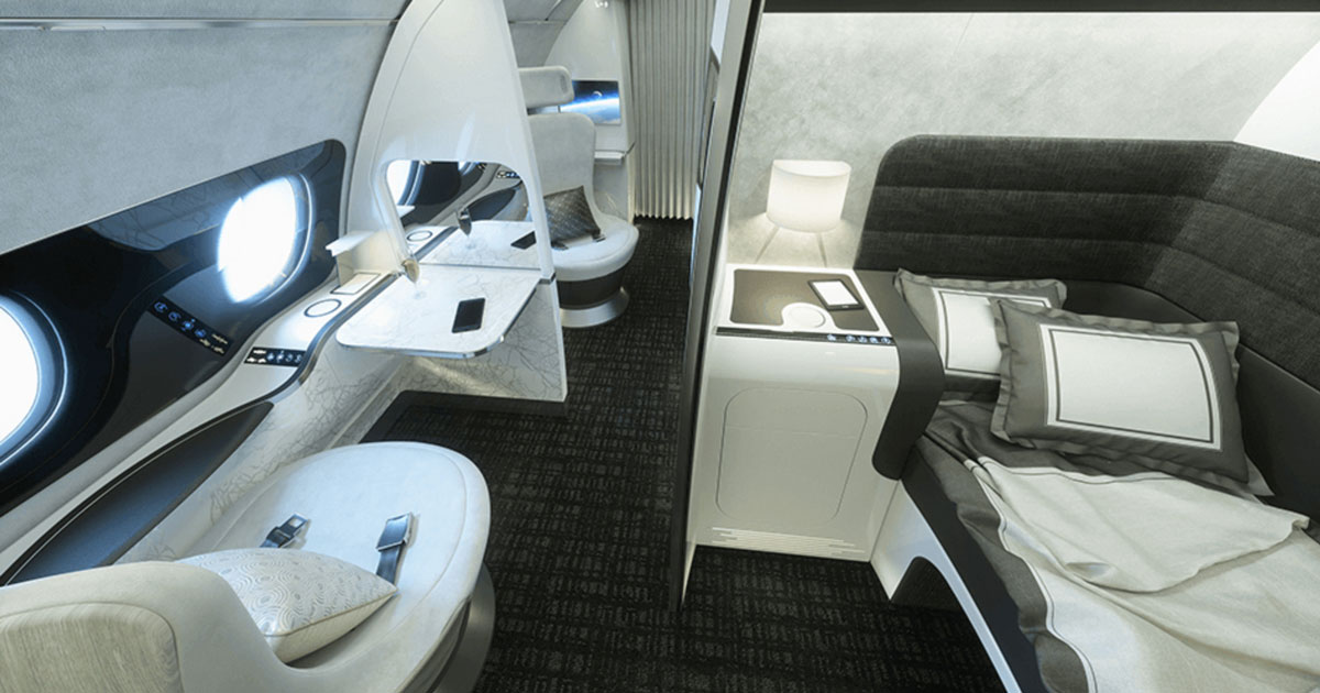Airbus Unveils 'Day & Night' First Class Suite Complete With A Spooning Bed