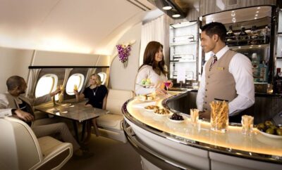 Take A Personal Tour Inside Emirates' Amazing First-Class "Onboard Lounge"