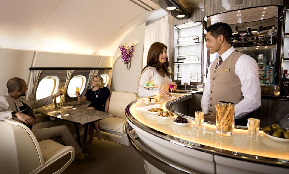 Take A Personal Tour Inside Emirates' Amazing First-Class &quot;Onboard Lounge&quot;