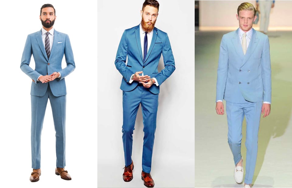 sneakers with blue suit