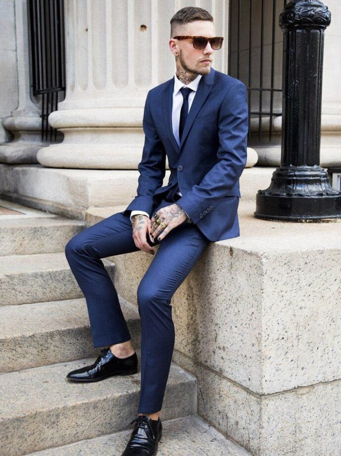 Blue suit outfit ideas, Blue suits with brown shoes men, 14 personalizado  Ideas 