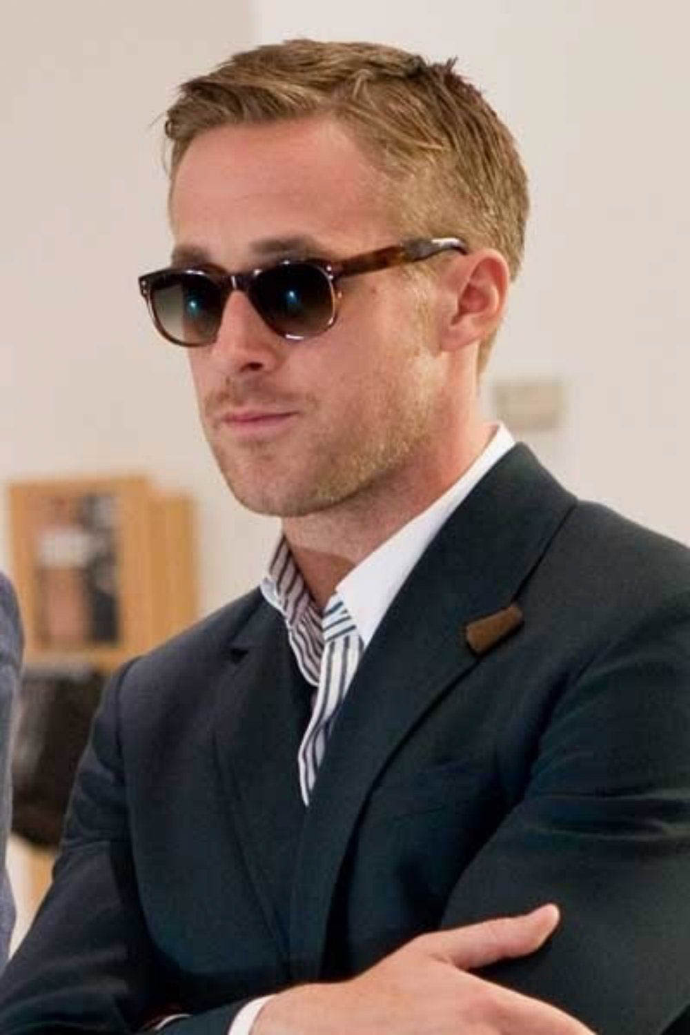 Ryan Gosling Short Textured Cut With Honey Blonde Highlights  Man For  Himself
