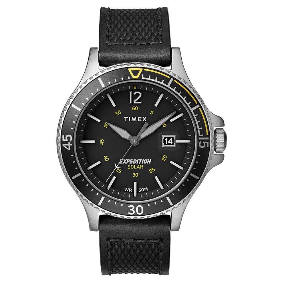 Expedition Ranger Solar 43mm Leather Strap Watch