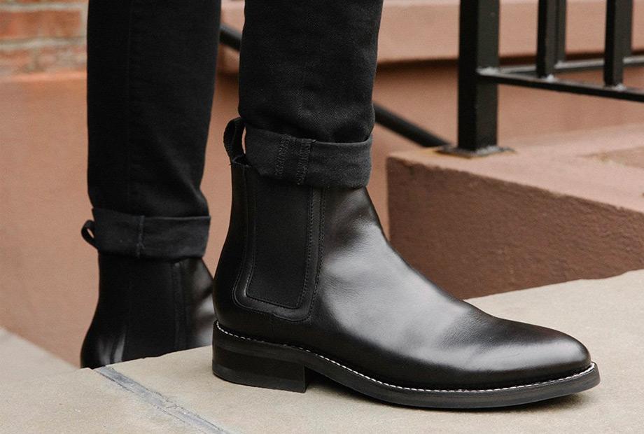 mens black chelsea boots leather