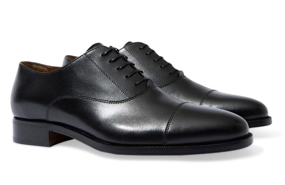 Scarosso Black Leather Giove Oxford Shoes