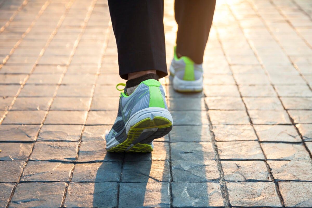 green walking shoes