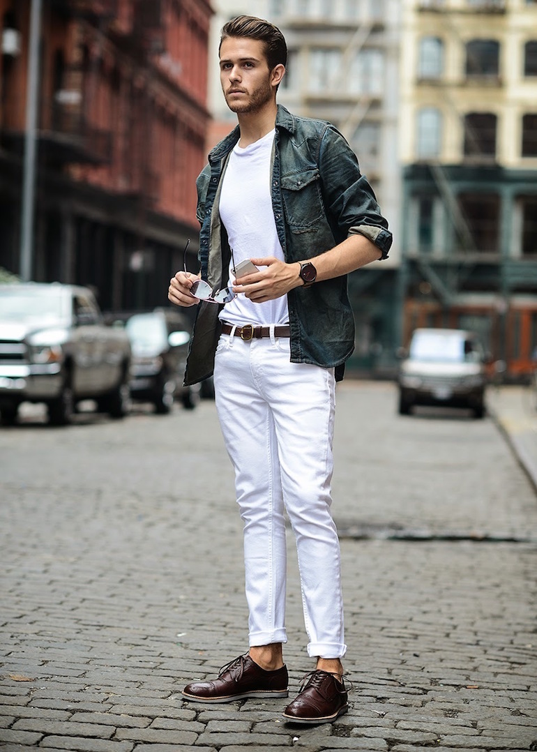 Buy Men White Dark Slim Fit Jeans Online - 750631 | Louis Philippe