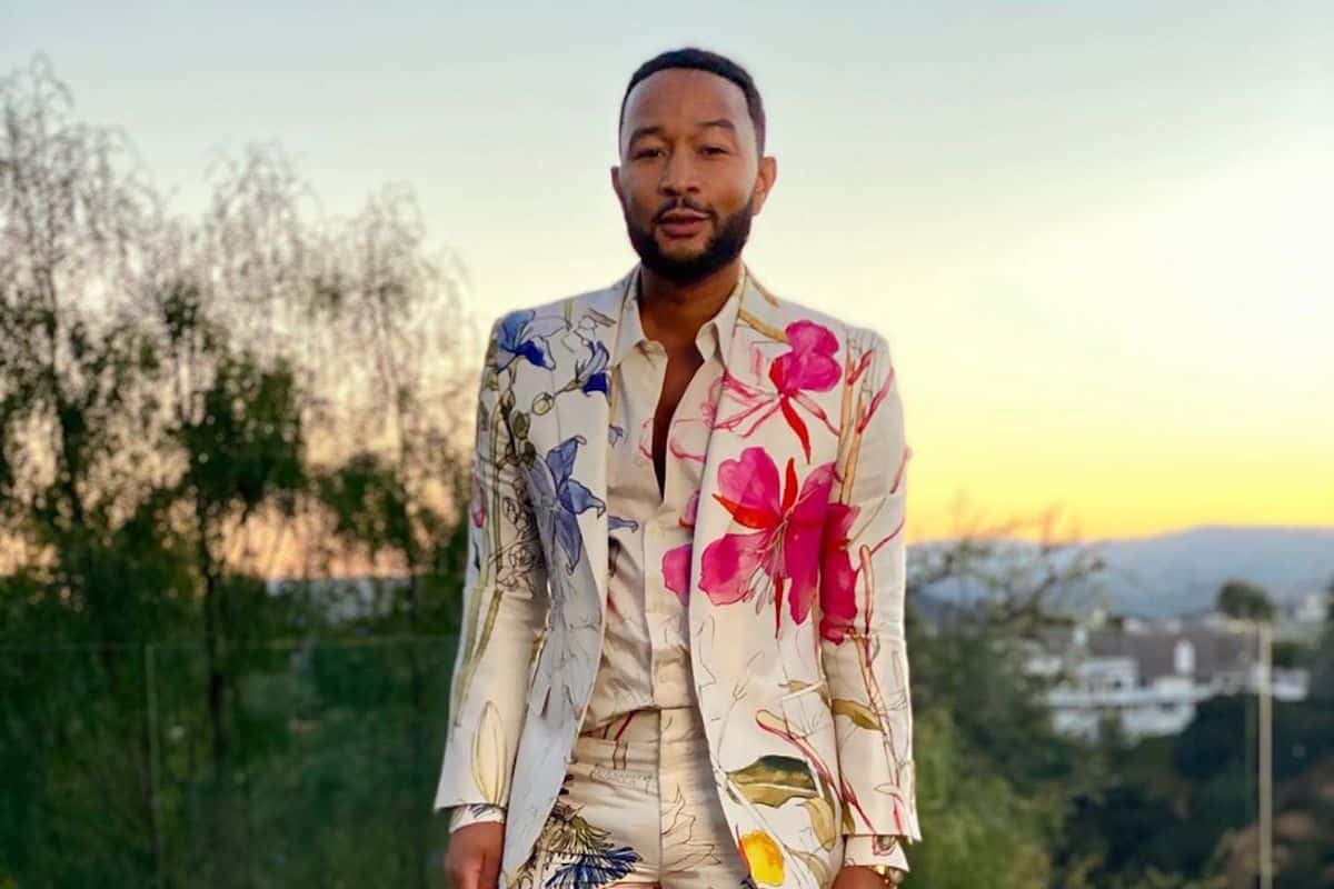 Jimmy Kimmel & John Legend: Singer Steps Out In Stylish Floral Suit