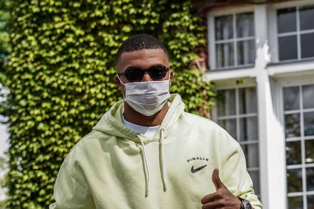 French Football Superstar Mbappé Combines $31,000 Diamond Watch With $1 Face Mask Like A Pro