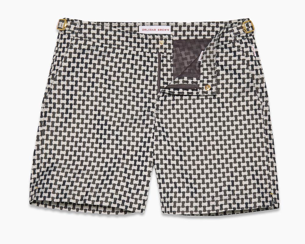 Orlebar Brown tailored swim shorts in block pattern design