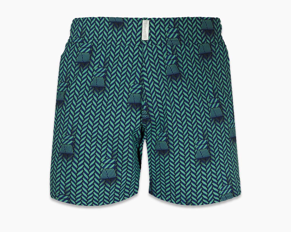 Villebrequin swim shorts in blue and green patterned design
