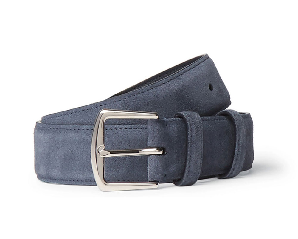 navy blue suede belt mens