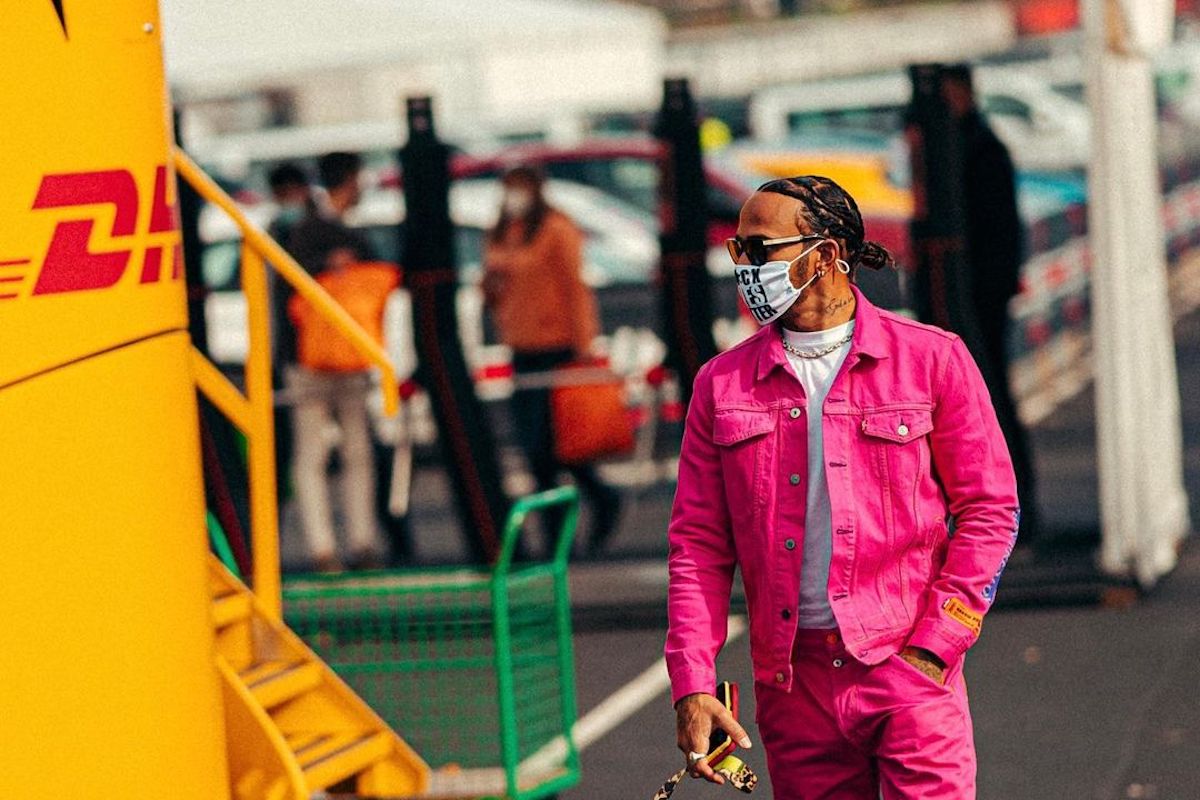 Lewis Hamilton Throws Caution To The Wind With Flamboyant Double Denim Look