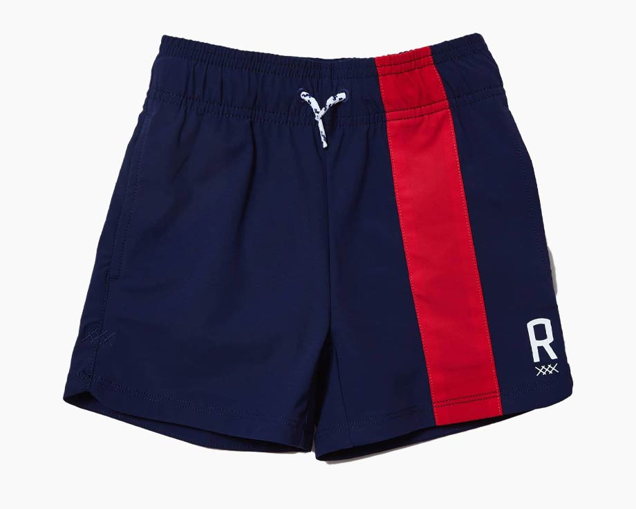 Rhone swim shorts in navy and red