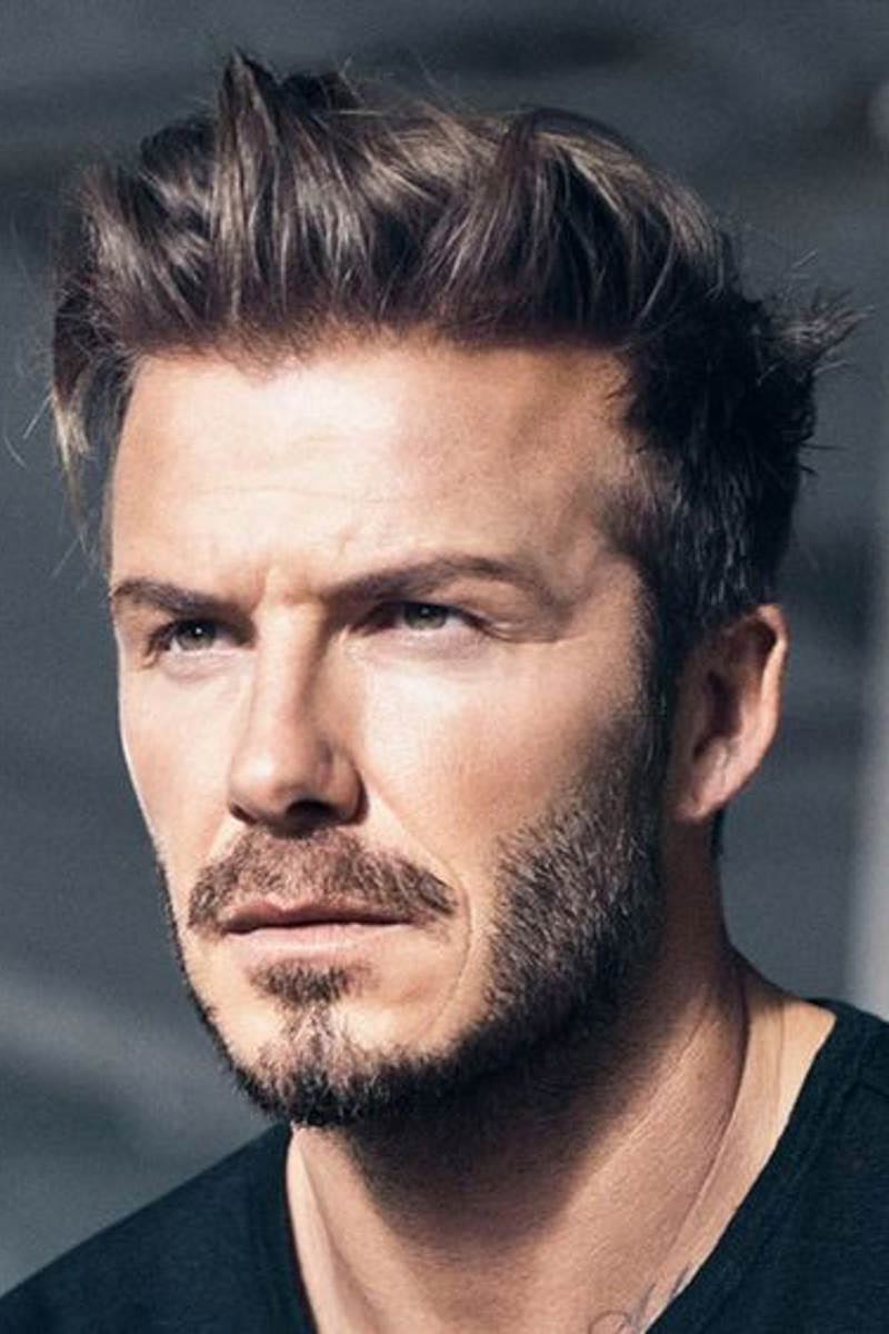 David Beckham with textured quiff hairstyle.