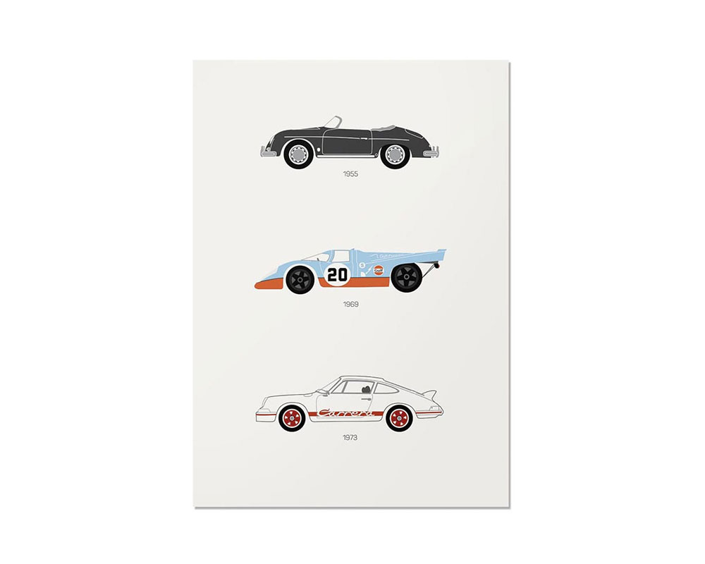 Rear View Prints Classic Porsche Poster