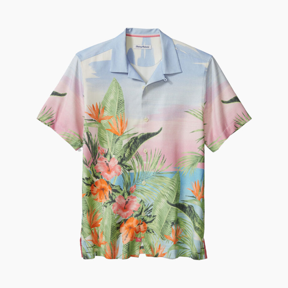 Beeatree Mens Short-Sleeve Casual Summer Flowered Printed News Shirts