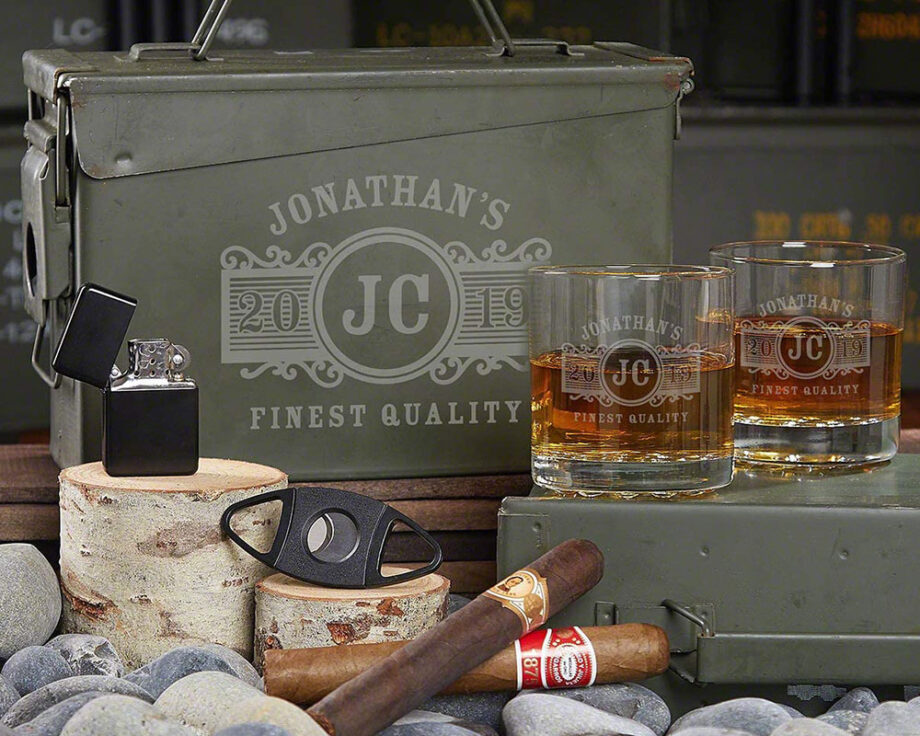 Custom Cigar & Whiskey Glass Gift Set