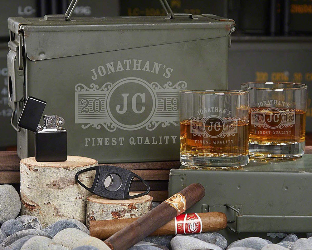 Custom Cigar & Whiskey Glass Gift Set