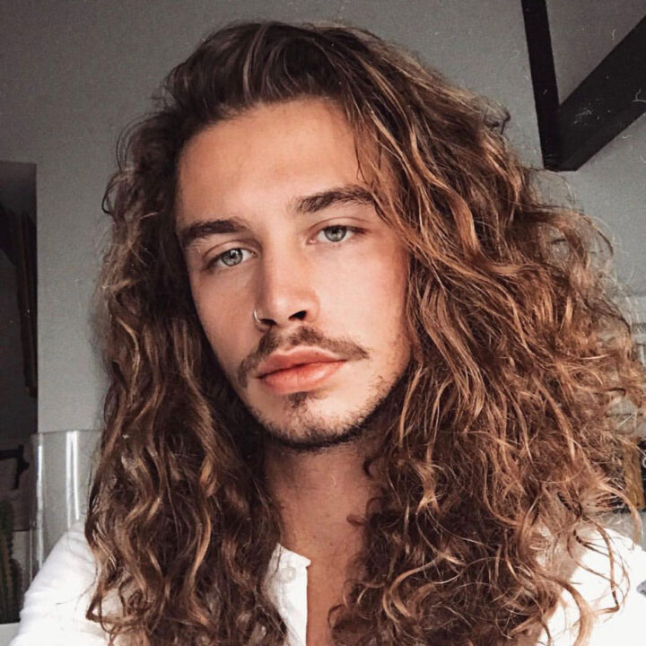 curly hairstyles for long hair male