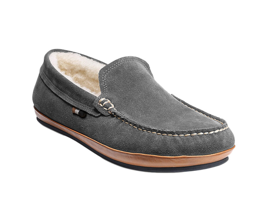 Men's Peace Moccasin Shoes Dan Wide Brown 9 W Pebble Grain Leather Nice NIB 