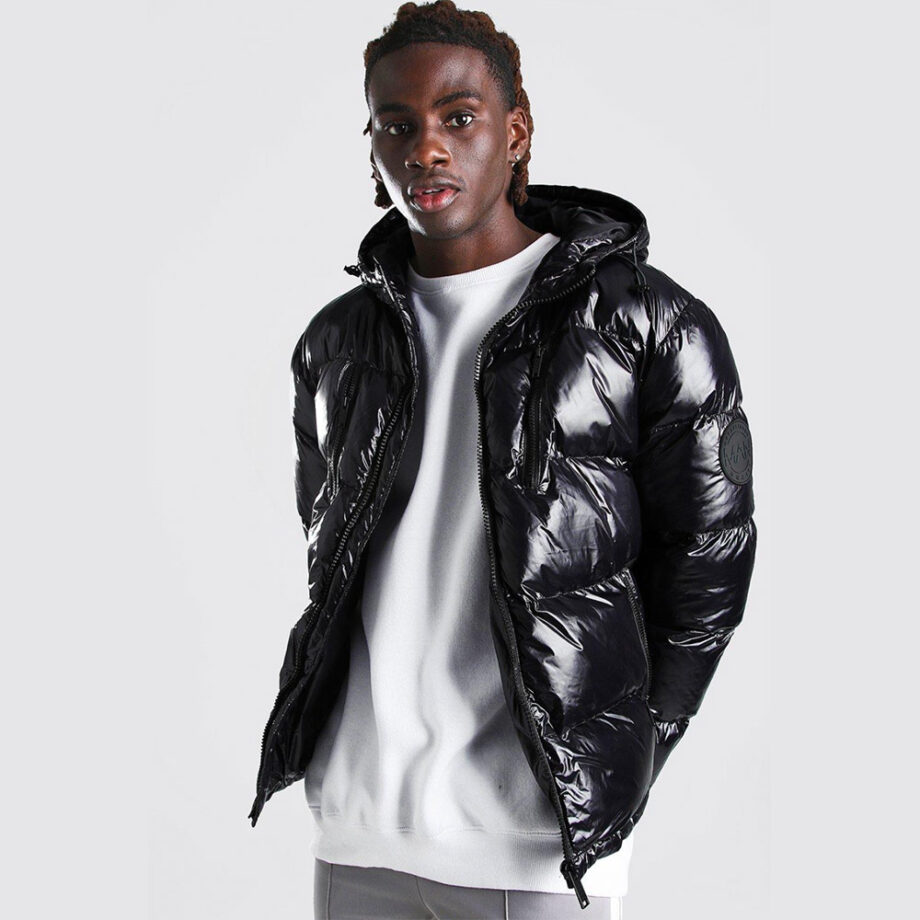Mens Designer Black Puffer Jacket | tyello.com