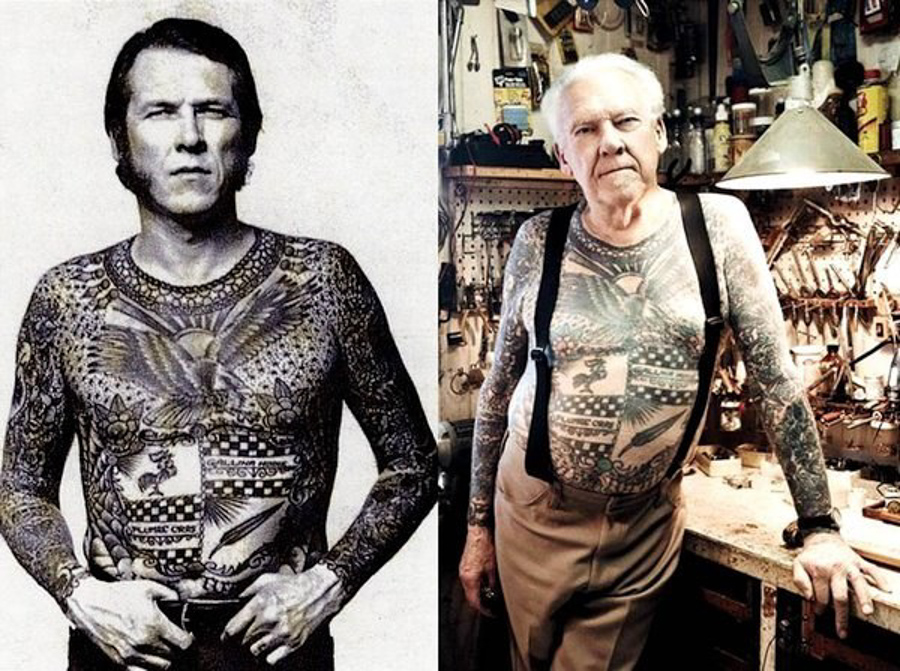 Before & After Photo Reveals What Tattoos Look Like After 50 Years