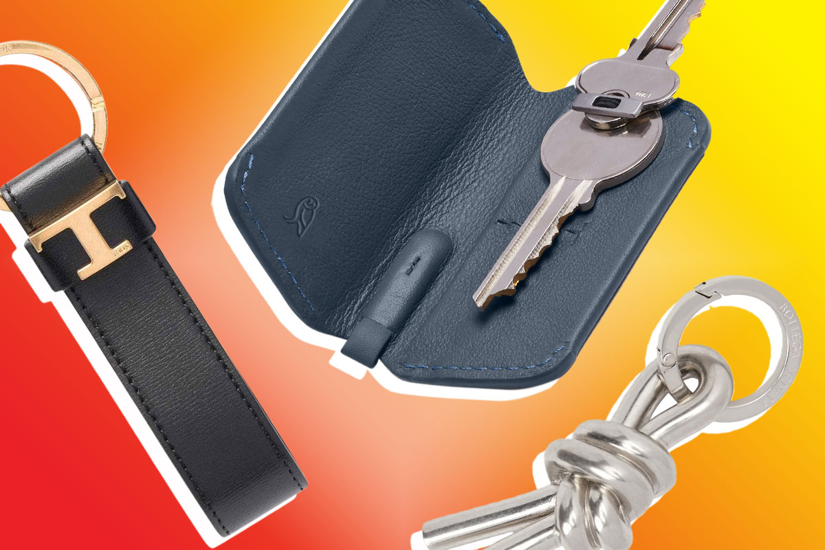 Men Creative Metal Faux Leather Key Chain Ring Keyfob Car Keyrings Keychain OR 