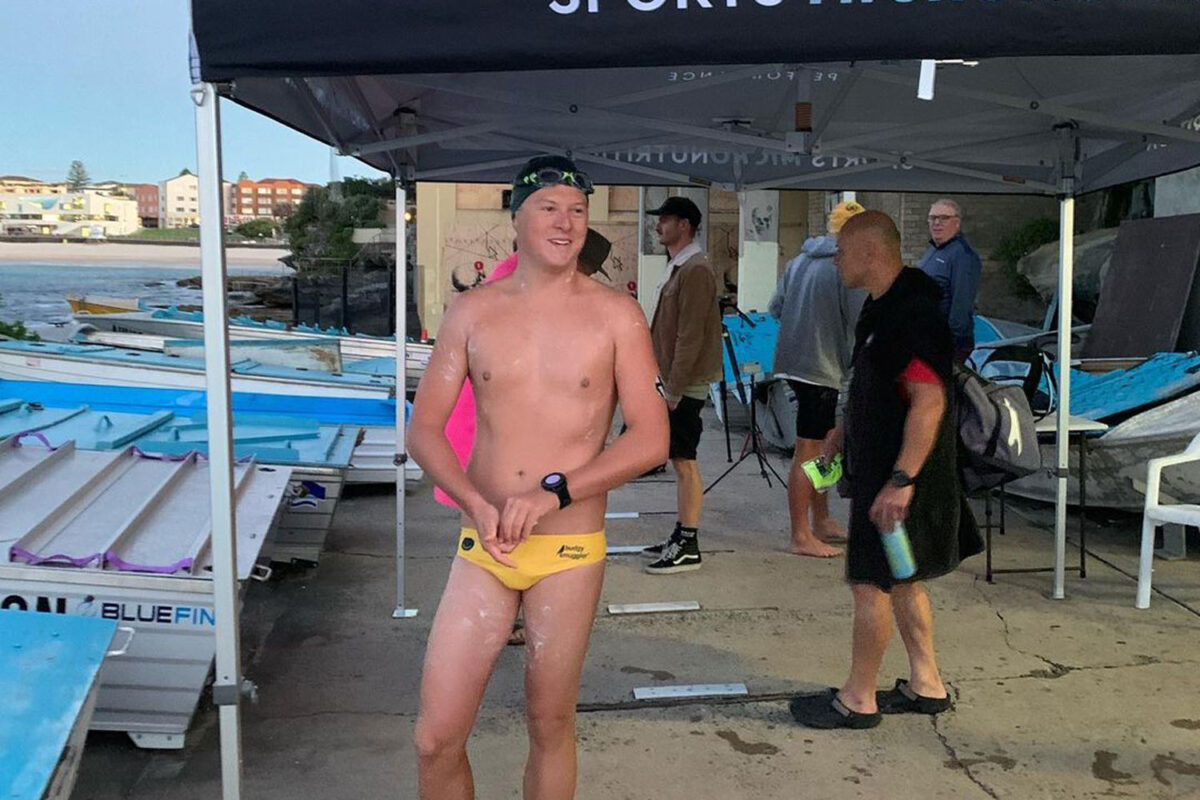 Sydney Man, Ned Wieland Swims 62 laps Of Bondi Beach