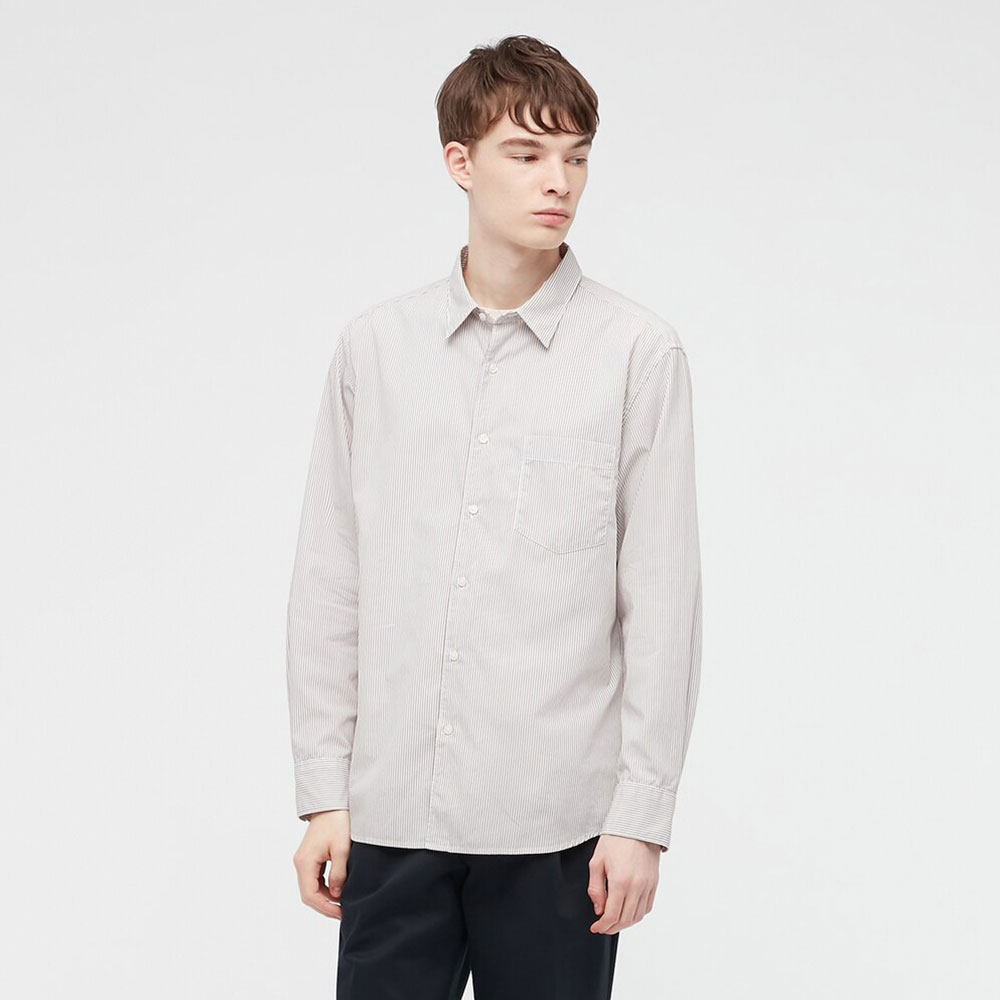 Brown Uniqlo button up shirt