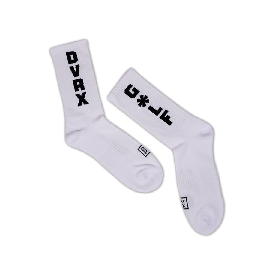 white Devereux golf socks