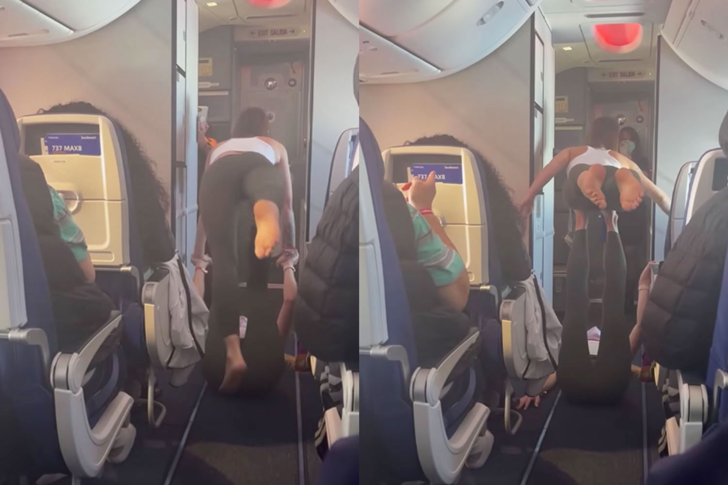 Weird Mid Air ‘Yoga Class’ Stuns Economy Passengers