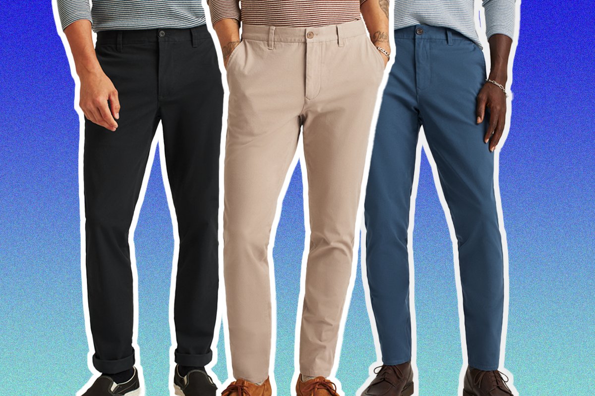 Mens Casual Slim Fit Stretch Chino Trousers Formal Smart Straight Leg Work Pants 