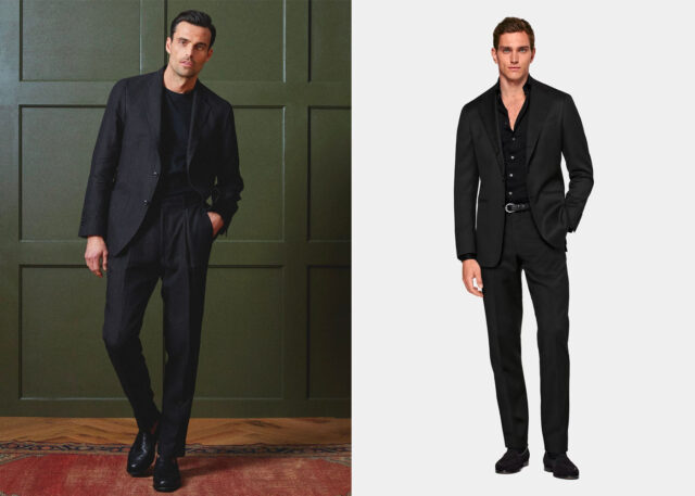 how to wear a black suit