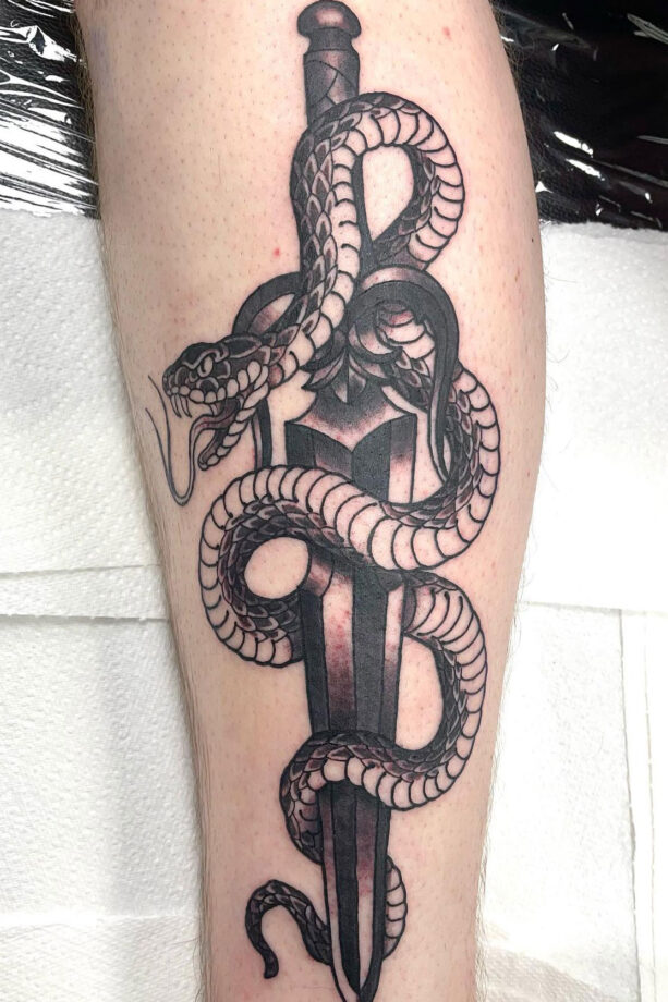 The old traditional snake and dagger... - Port City Tattoo Co | Facebook