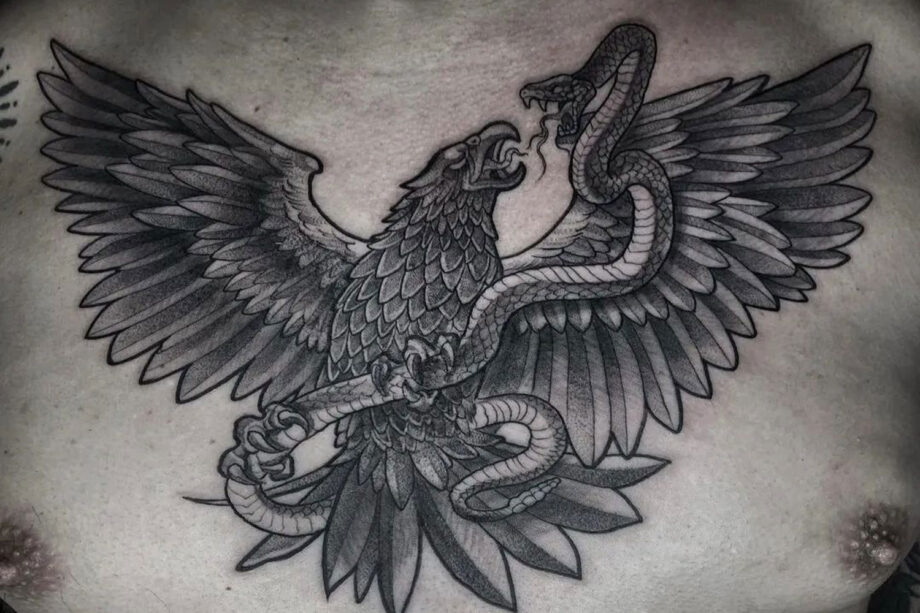 Wylde Sydes Tattoo  Body Piercing on X Golden Eagle Mexican Eagle with Snake  Tattoo By Jesus httpstco3UZuHLgjvj tattoo tattoos eagletattoo  wyldesydestattoo sandiego sandiegotattooartist blackandgraytattoo  chesttattoo goldeneagle 