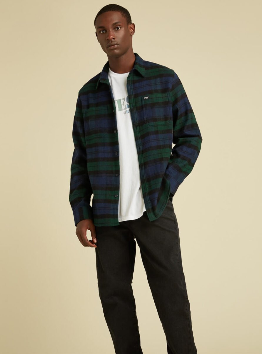 YUNY Mens Long Sleeve Button Slim Fitted Classic Plaid Vogue T-Shirts 11 S YUNY Mens Long Sleeve Button Slim Fitted Classic Plaid Vogue T-Shirts 11 S