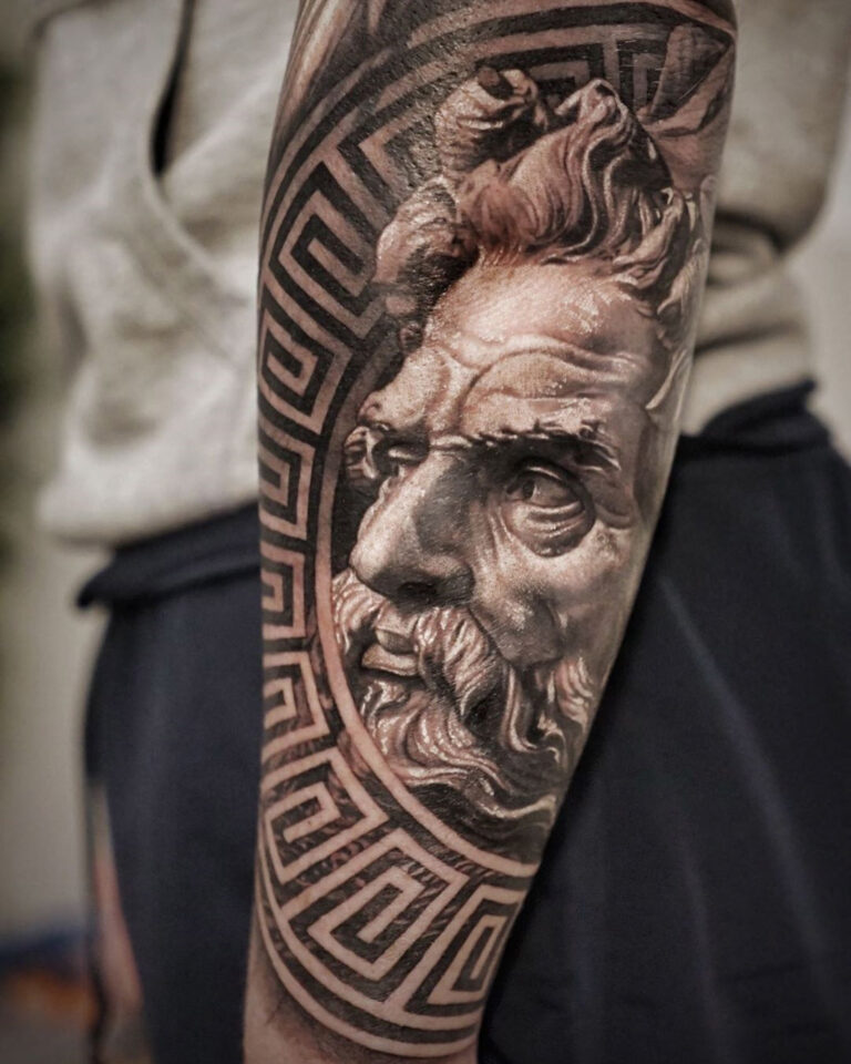 Greek forearm tattoo