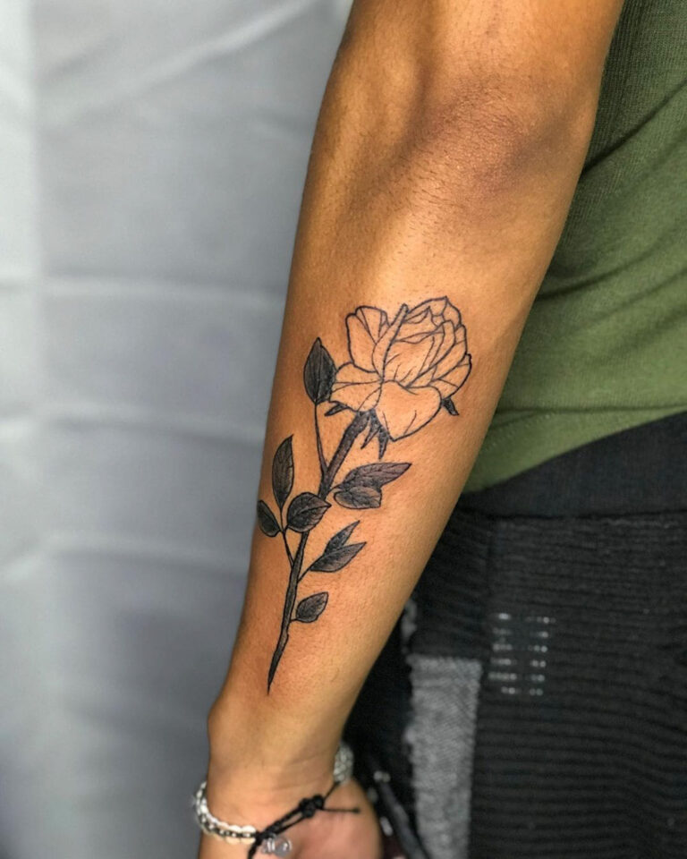 Rose forearm tattoo