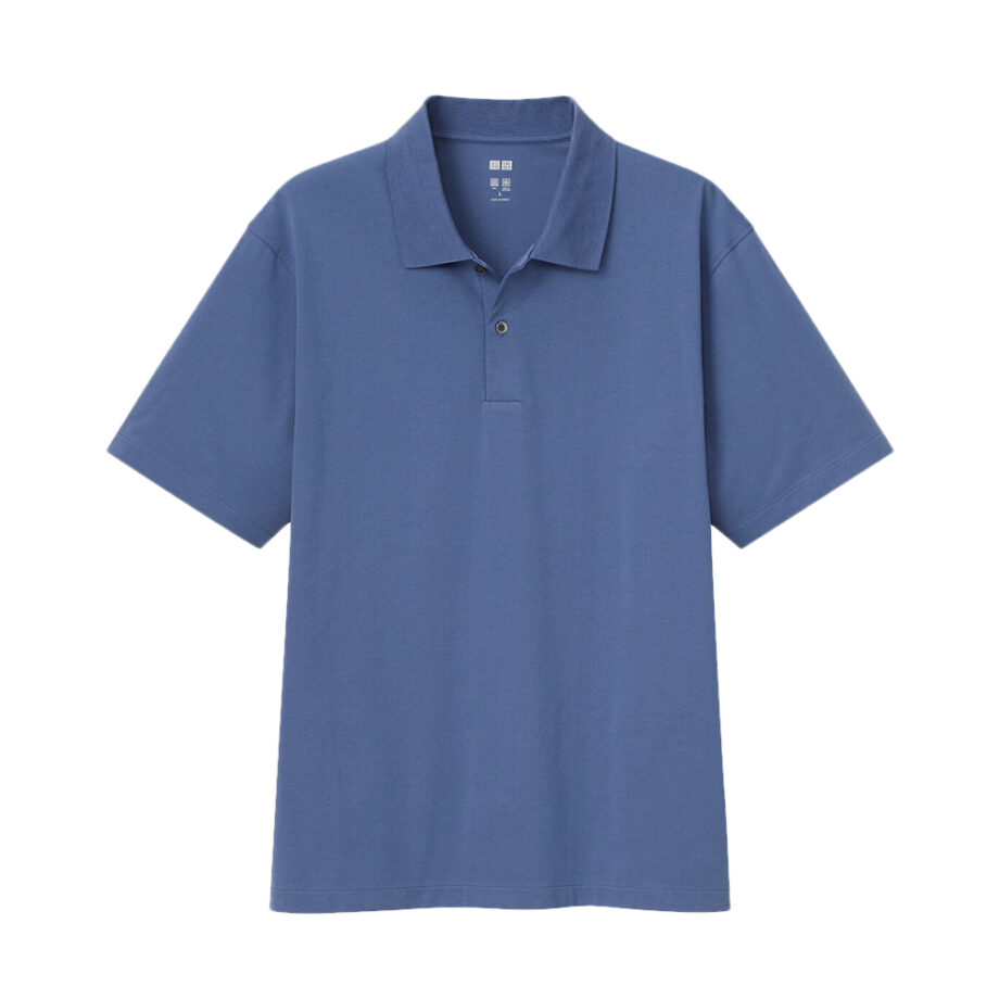 blue Uniqlo polo shirt