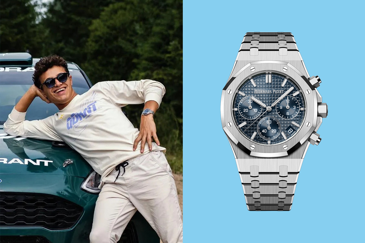 Formula 1 driver Lando Norris has been spotted wearing a 50th anniversary Audemars Piguet watch